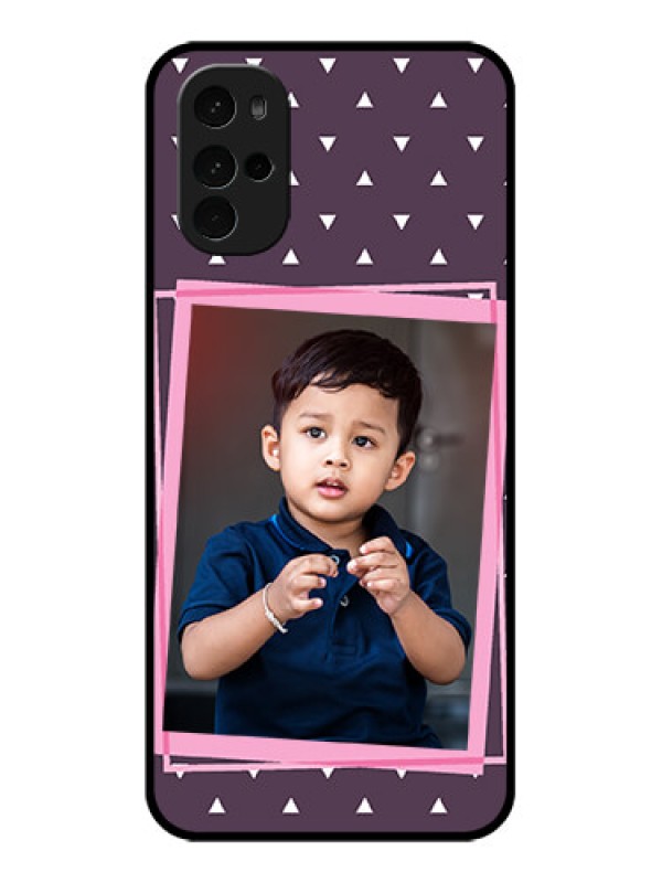 Custom Motorola Moto G22 Custom Glass Phone Case - Triangle Pattern Dotted Design