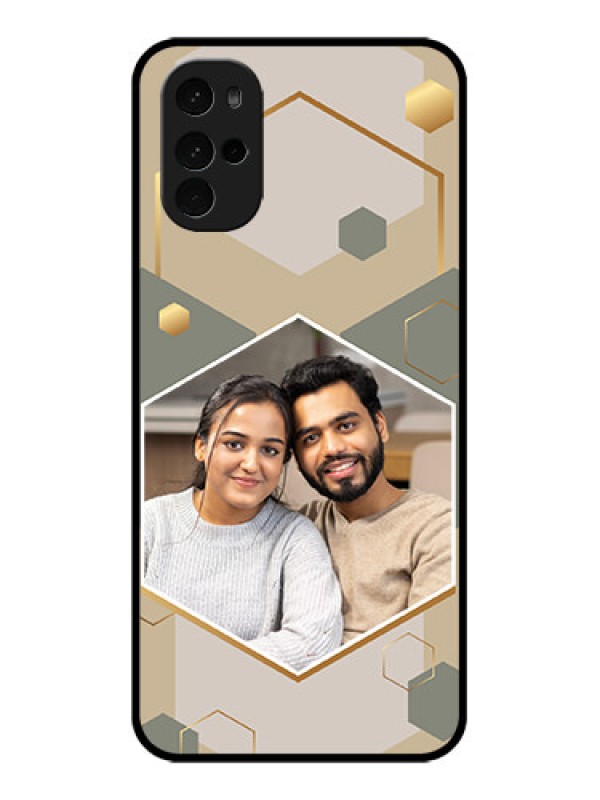 Custom Motorola Moto G22 Custom Glass Phone Case - Stylish Hexagon Pattern Design