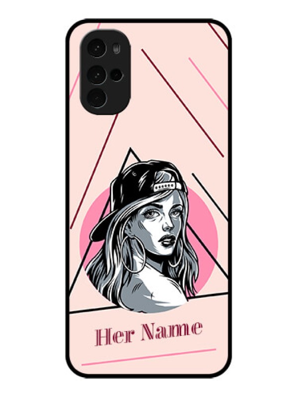 Custom Motorola Moto G22 Custom Glass Phone Case - Rockstar Girl Design