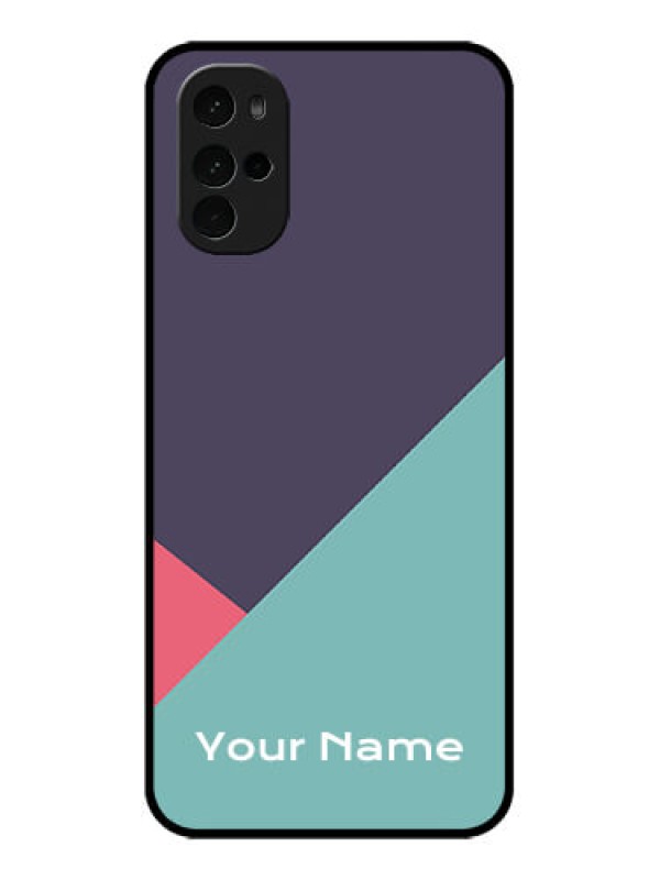 Custom Motorola Moto G22 Custom Glass Phone Case - Tri Color Abstract Design