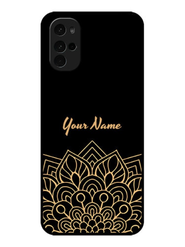 Custom Motorola Moto G22 Custom Glass Phone Case - Golden Mandala Design