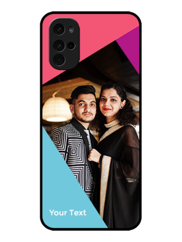 Custom Motorola Moto G22 Custom Glass Phone Case - Stacked Triple Colour Design