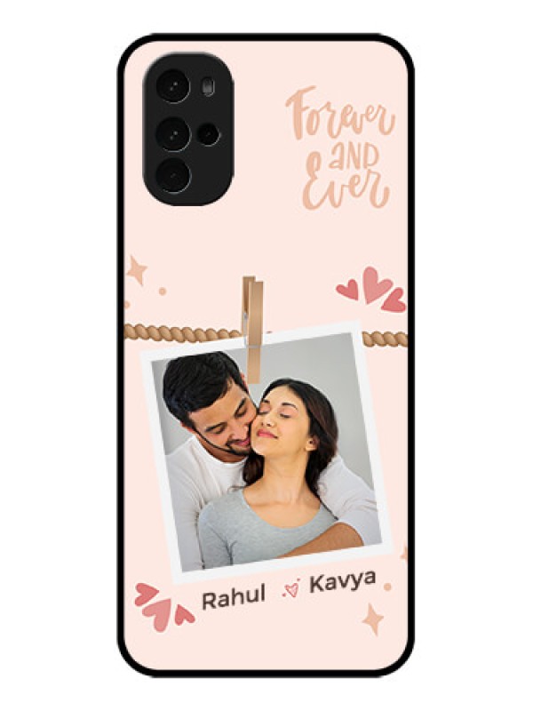 Custom Motorola Moto G22 Custom Glass Phone Case - Forever And Ever Love Design