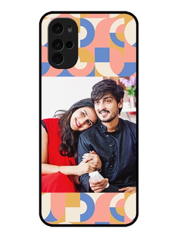 Custom Motorola Moto G22 Custom Glass Phone Case - Semi - Circle Maze Pattern Design