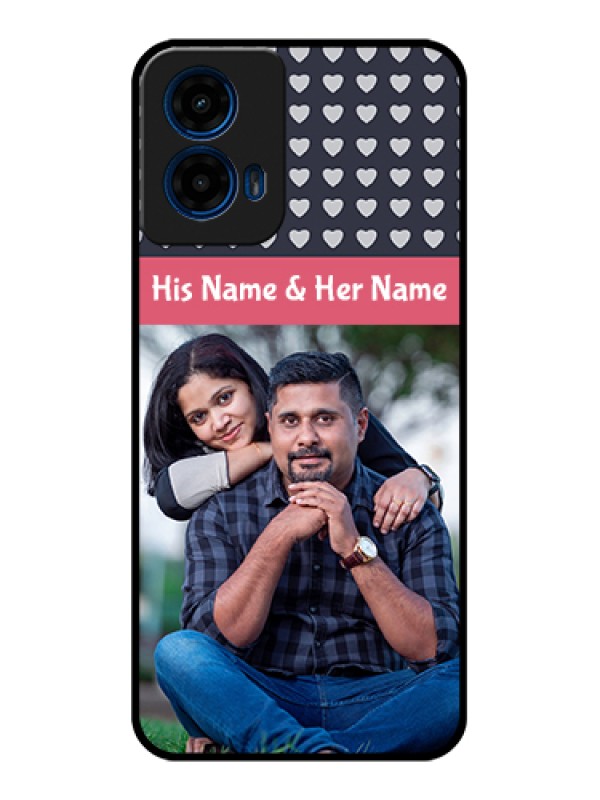Custom Moto G45 5G Custom Glass Phone Case - Love Symbols Design