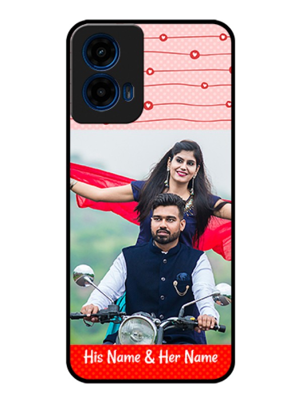 Custom Moto G45 5G Custom Glass Phone Case - Red Pattern Case Design