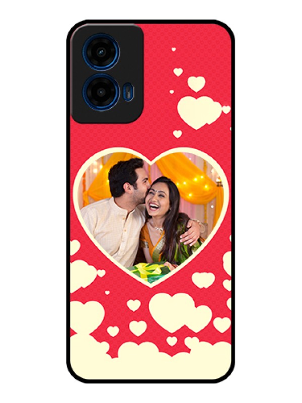 Custom Moto G45 5G Custom Glass Phone Case - Love Symbols Phone Cover Design