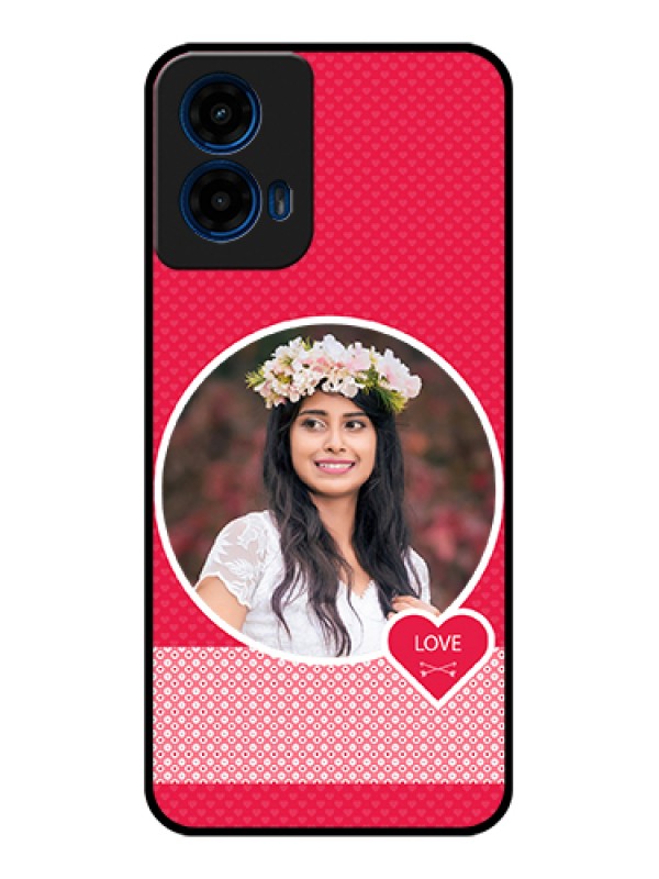 Custom Moto G45 5G Custom Glass Phone Case - Pink Color Pattern Design