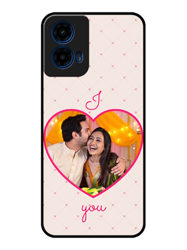 Custom Moto G45 5G Custom Glass Phone Case - Heart Shape Design