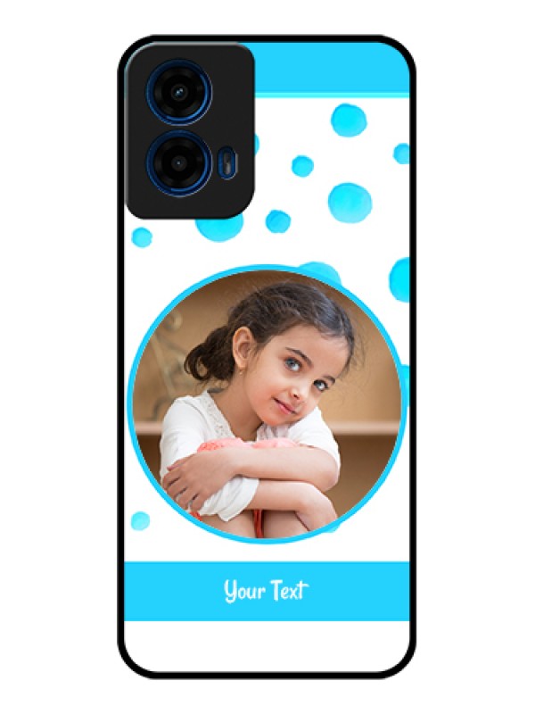 Custom Moto G45 5G Custom Glass Phone Case - Blue Bubbles Pattern Design