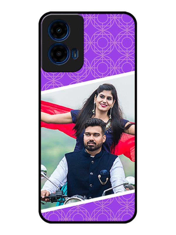 Custom Moto G45 5G Custom Glass Phone Case - Violet Color Pattern Design