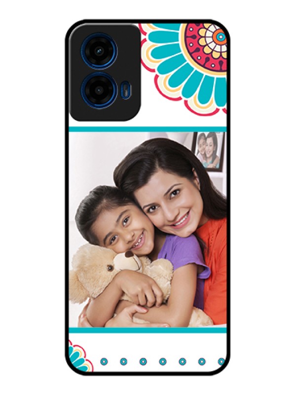 Custom Moto G45 5G Custom Glass Phone Case - Flower Design