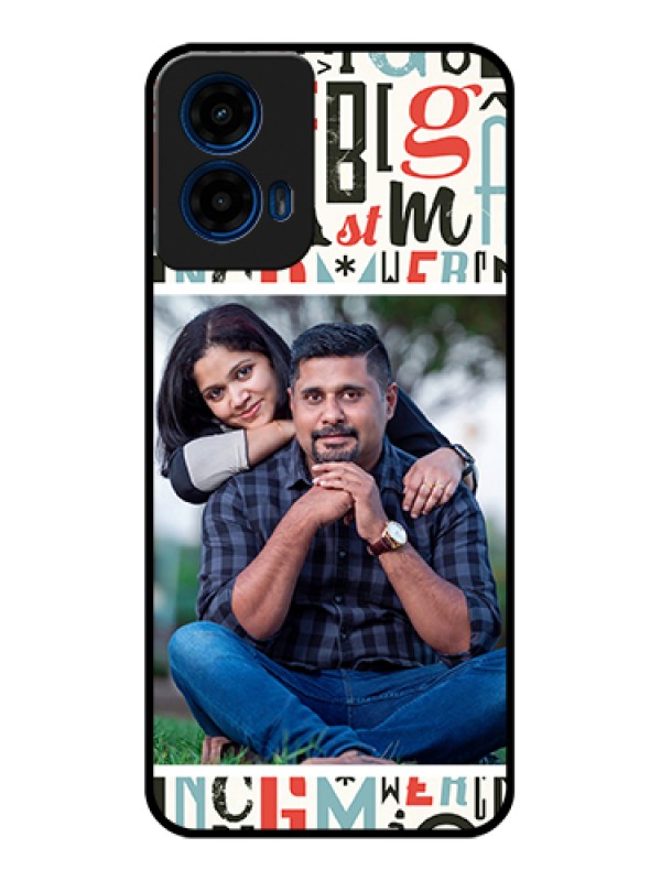 Custom Moto G45 5G Custom Glass Phone Case - Alphabet Design