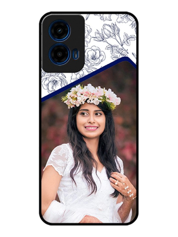 Custom Moto G45 5G Custom Glass Phone Case - Classy Floral Design