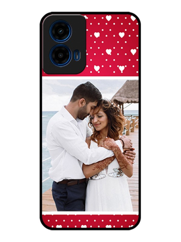 Custom Moto G45 5G Custom Glass Phone Case - Hearts Mobile Case Design