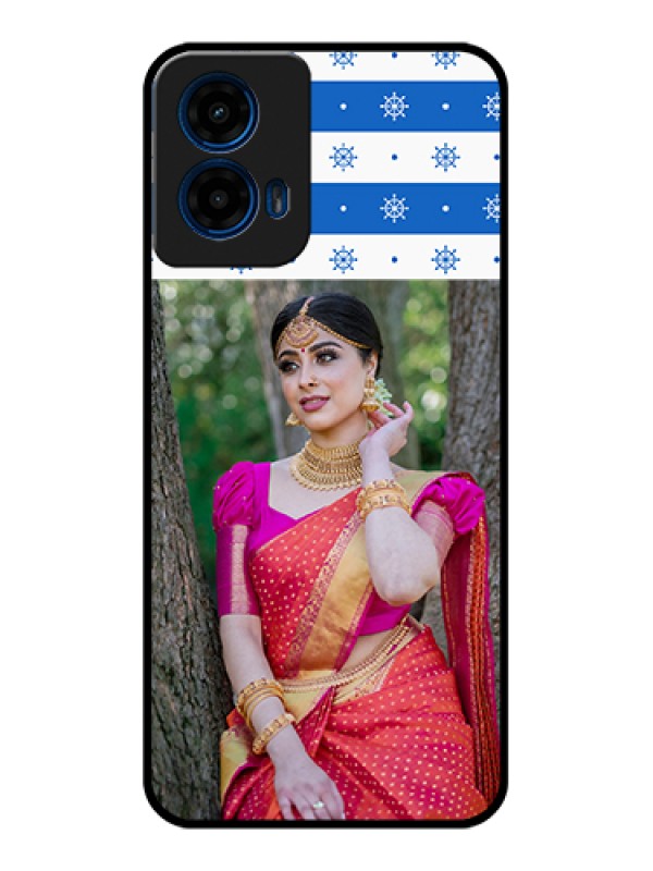 Custom Moto G45 5G Custom Glass Phone Case - Snow Pattern Design