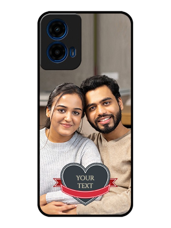 Custom Moto G45 5G Custom Glass Phone Case - Just Married Couple Design