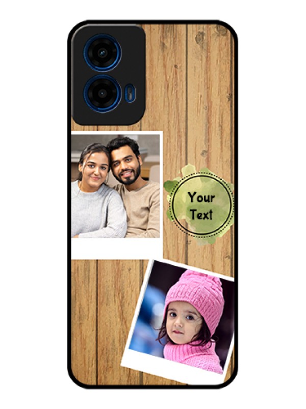 Custom Moto G45 5G Custom Glass Phone Case - Wooden Texture Design