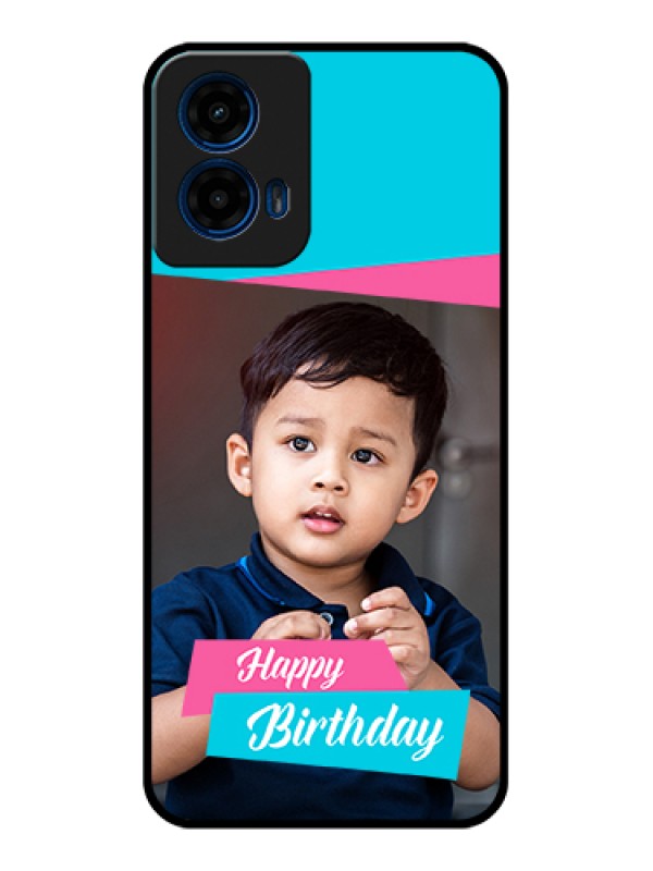Custom Moto G45 5G Custom Glass Phone Case - Image Holder With 2 Color Design