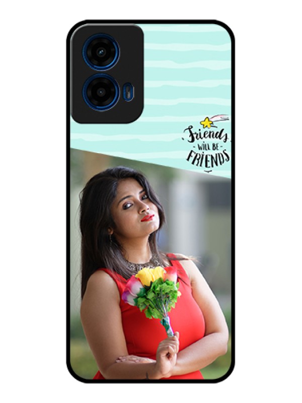 Custom Moto G45 5G Custom Glass Phone Case - Friends Picture Icon Design