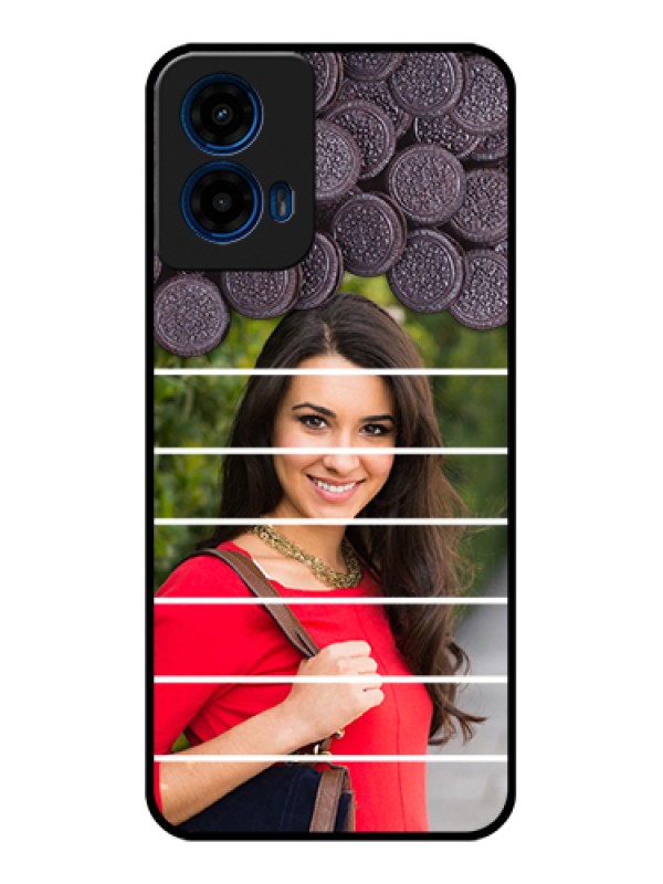 Custom Moto G45 5G Custom Glass Phone Case - With Oreo Biscuit Design