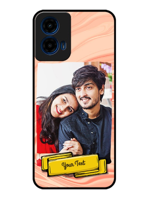 Custom Moto G45 5G Custom Glass Phone Case - Marble Texture Design