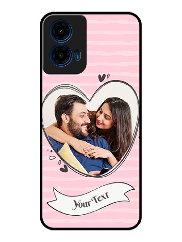 Custom Moto G45 5G Custom Glass Phone Case - Vintage Heart Design
