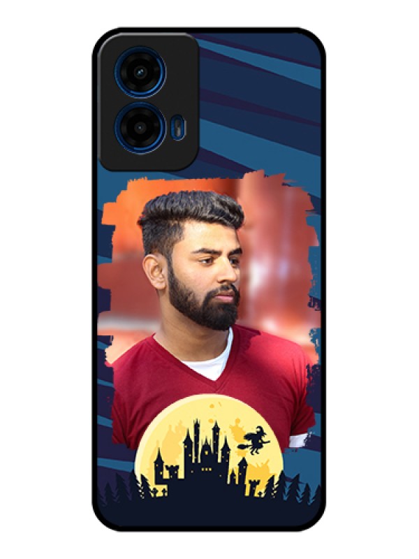 Custom Moto G45 5G Custom Glass Phone Case - Halloween Witch Design