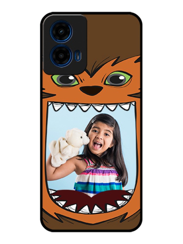 Custom Moto G45 5G Custom Glass Phone Case - Owl Monster Back Case Design