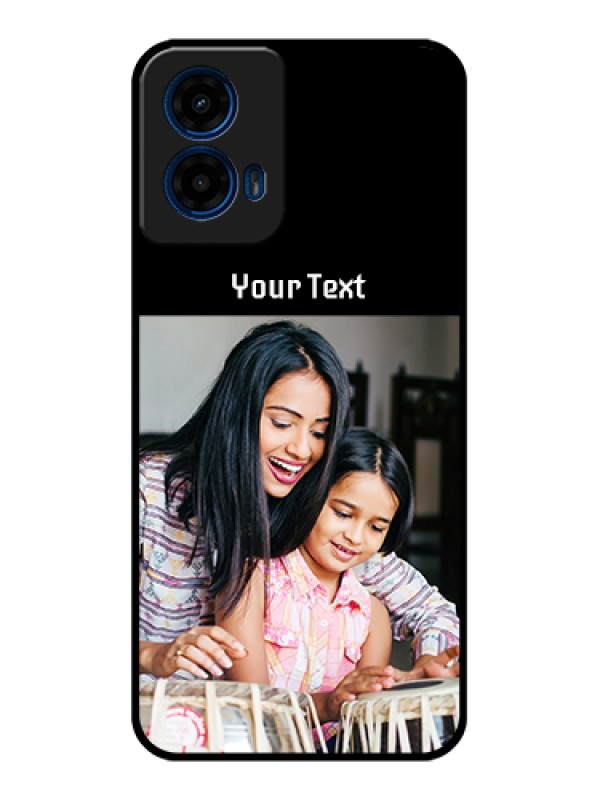 Custom Moto G45 5G Custom Glass Phone Case - Photo With Name Design