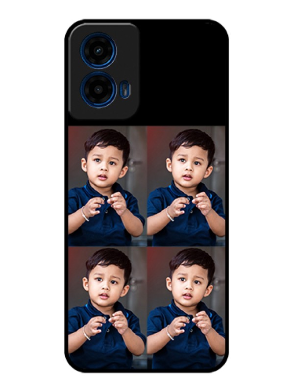 Custom Moto G45 5G Custom Glass Phone Case - 4 Image Holder Design