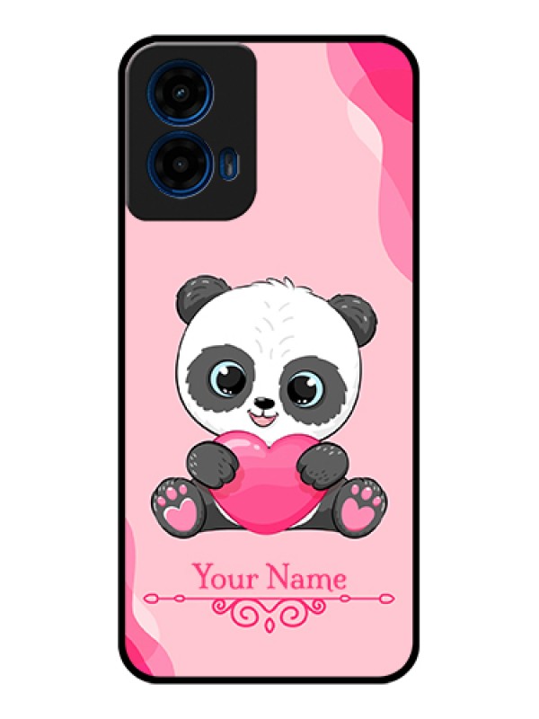 Custom Moto G45 5G Custom Glass Phone Case - Cute Panda Design