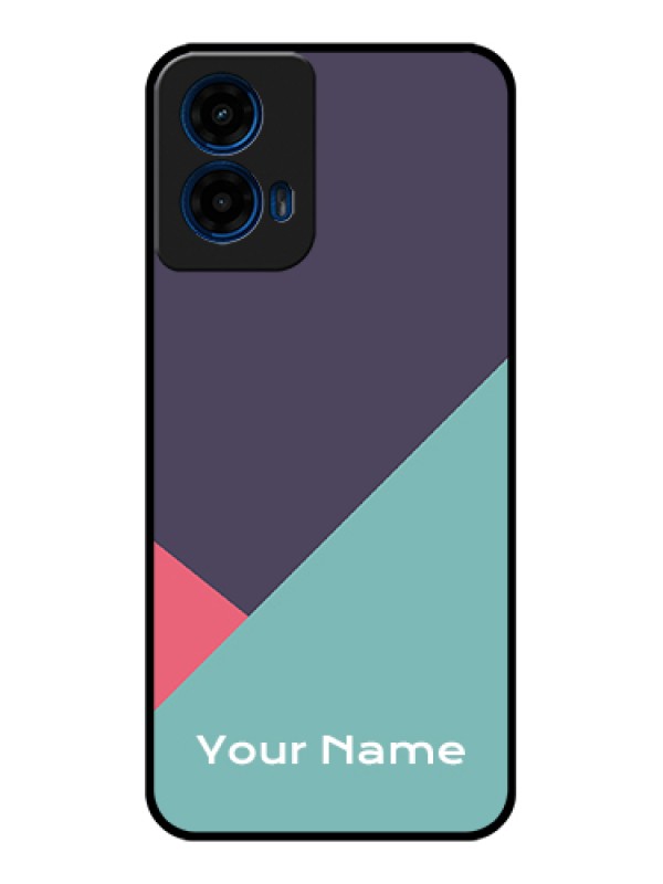 Custom Moto G45 5G Custom Glass Phone Case - Tri Color Abstract Design