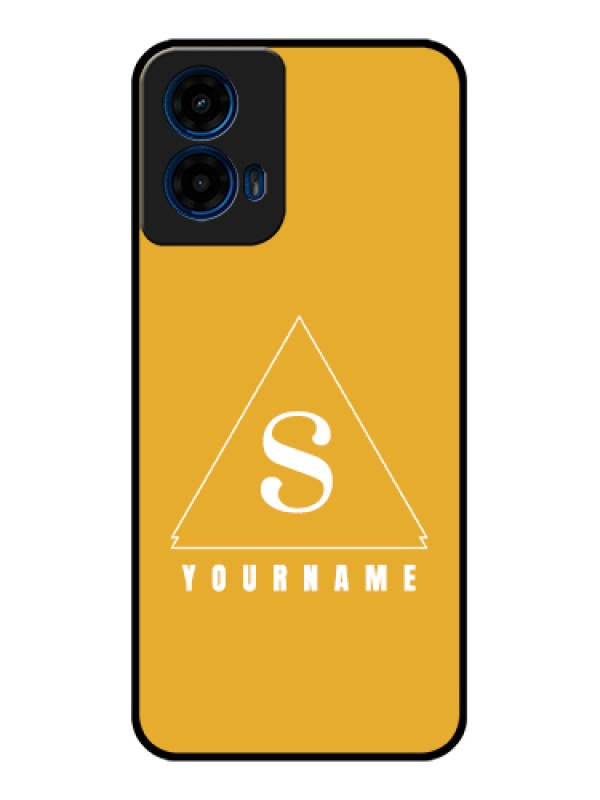 Custom Moto G45 5G Custom Glass Phone Case - Simple Triangle Design