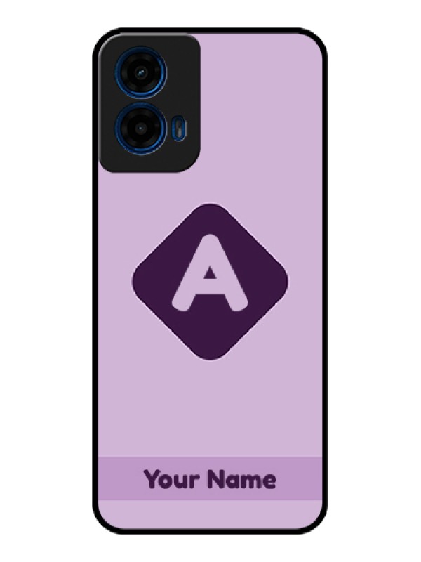Custom Moto G45 5G Custom Glass Phone Case - Custom Letter In Curved Badge Design
