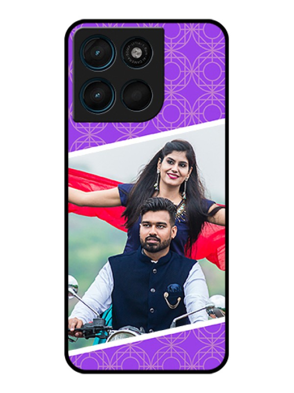 Custom Motorola Moto G57 Power Custom Glass Phone Case - Violet Color Pattern Design