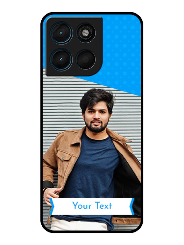 Custom Motorola Moto G57 Power Custom Glass Phone Case - Simple Blue Color Design