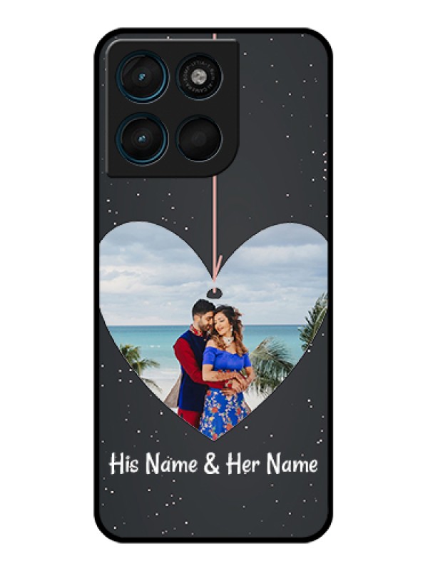 Custom Motorola Moto G57 Power Custom Glass Phone Case - Hanging Heart Design