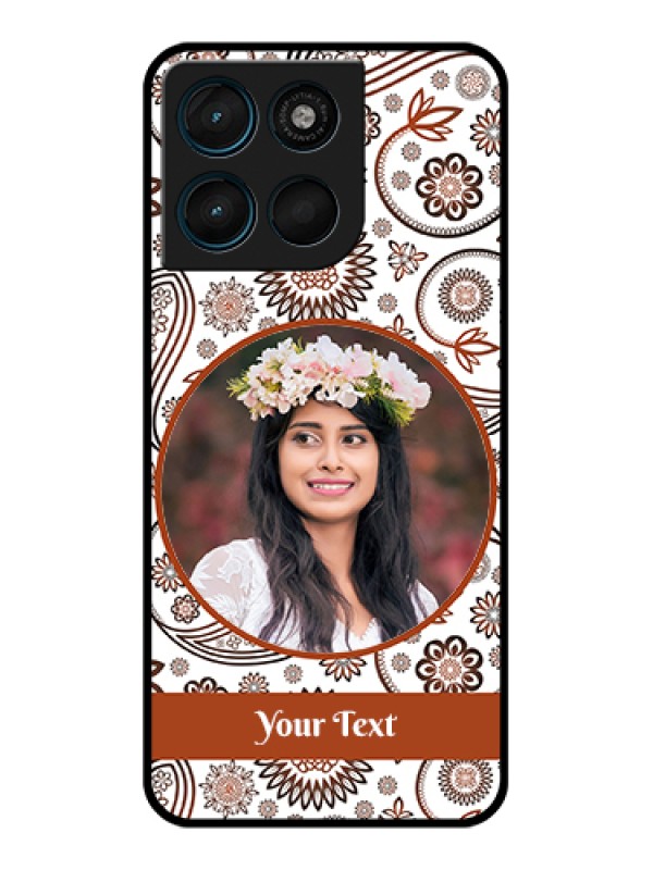 Custom Motorola Moto G57 Power Custom Glass Phone Case - Abstract Flower Design