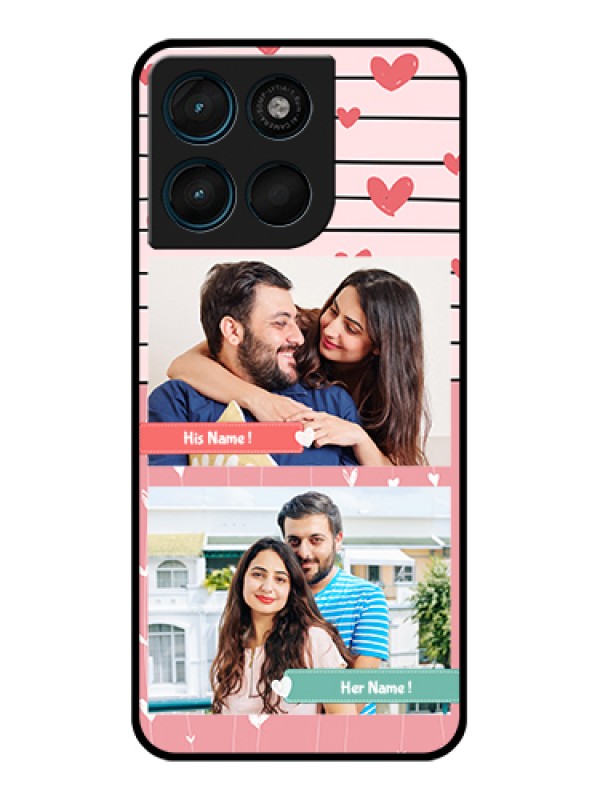Custom Motorola Moto G57 Power Custom Glass Phone Case - Photo With Heart Design