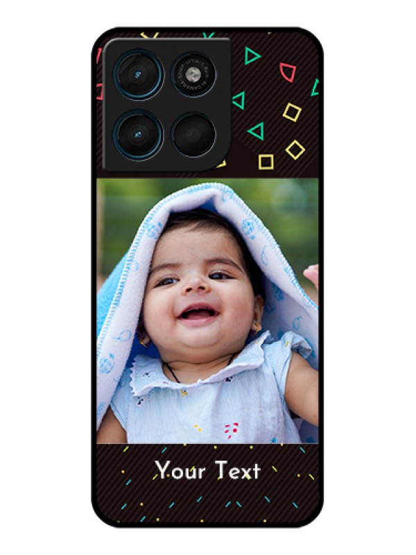 Custom Motorola Moto G57 Power Custom Glass Phone Case - With Confetti Birthday Design