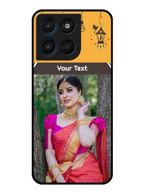 Custom Motorola Moto G57 Power Custom Glass Phone Case - With Family Picture And Icons