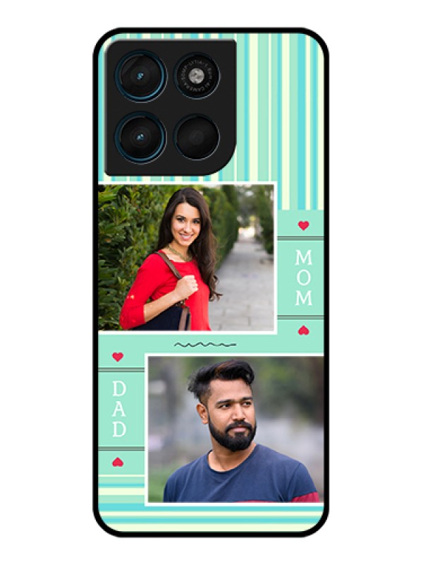 Custom Motorola Moto G57 Power Custom Glass Phone Case - Mom & Dad Pic Design