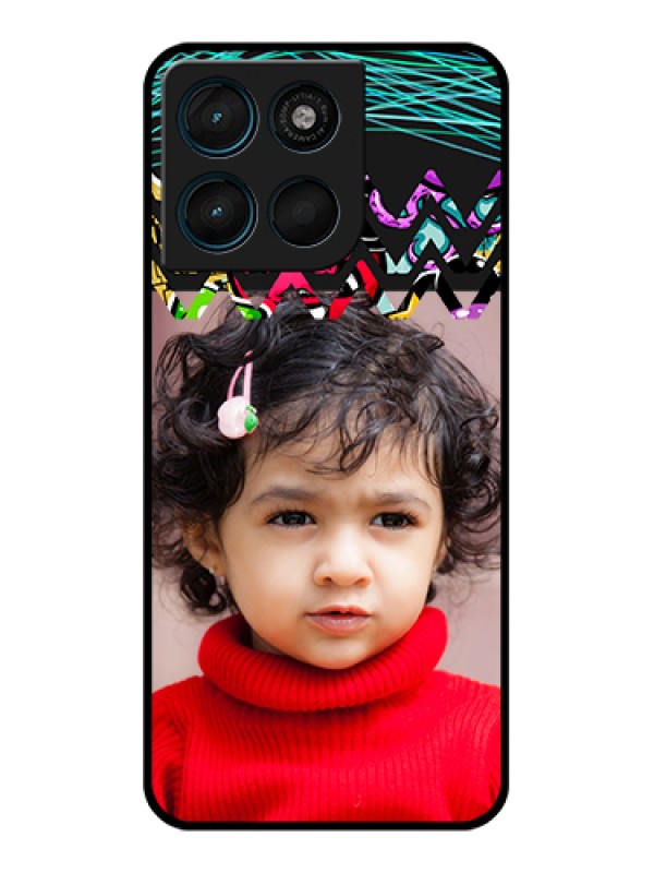 Custom Motorola Moto G57 Power Custom Glass Phone Case - Neon Abstract Design