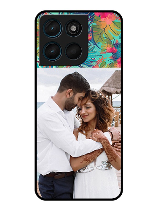 Custom Motorola Moto G57 Power Custom Glass Phone Case - Watercolor Floral Design
