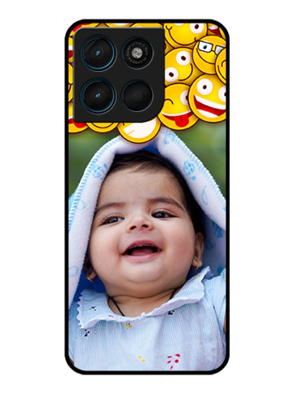 Custom Motorola Moto G57 Power Custom Glass Phone Case - With Smiley Emoji Design