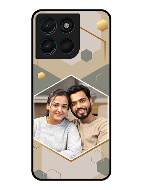 Custom Motorola Moto G57 Power Custom Glass Phone Case - Stylish Hexagon Pattern Design