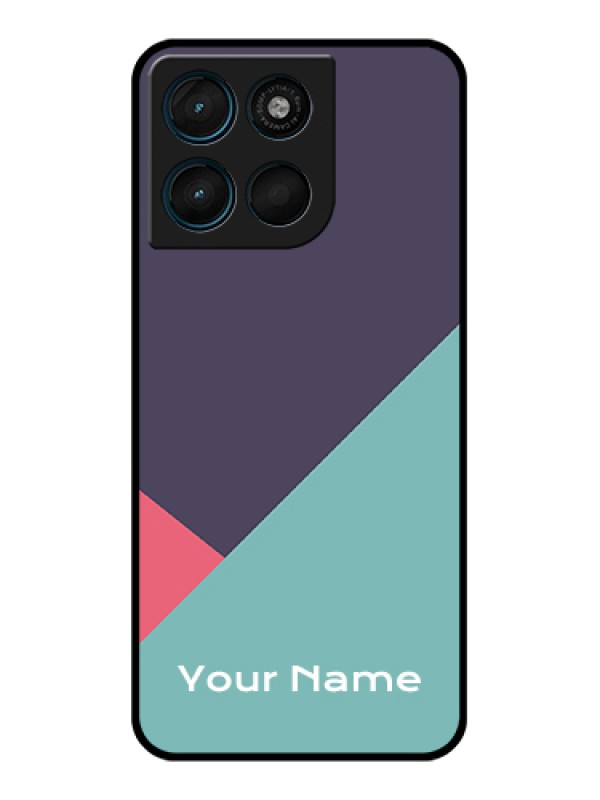 Custom Motorola Moto G57 Power Custom Glass Phone Case - Tri Color Abstract Design