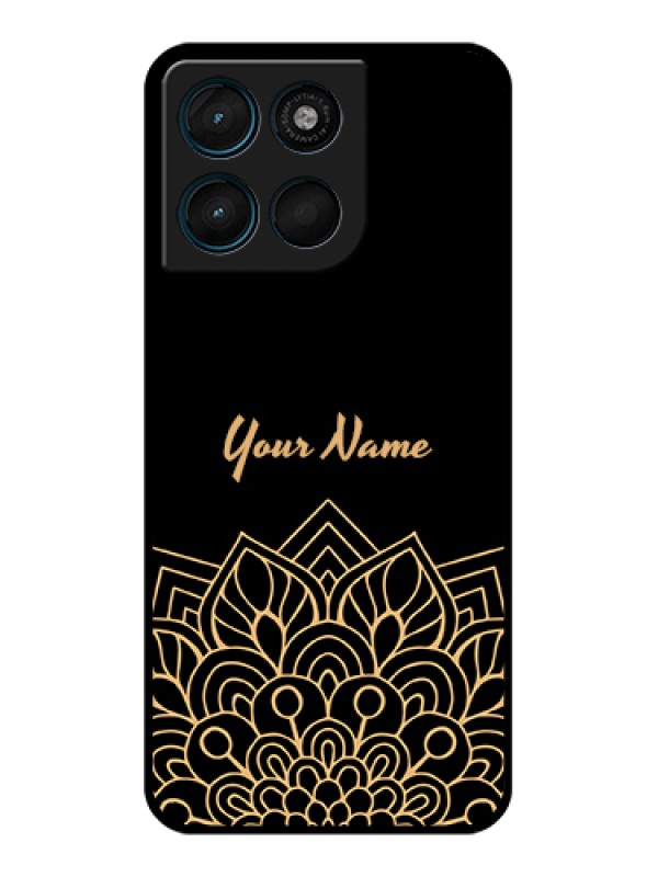 Custom Motorola Moto G57 Power Custom Glass Phone Case - Golden Mandala Design