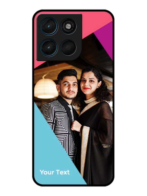 Custom Motorola Moto G57 Power Custom Glass Phone Case - Stacked Triple Colour Design